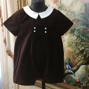 Luli & Me Boys Chocolate Brown Velvet Jon JoSuit 2
